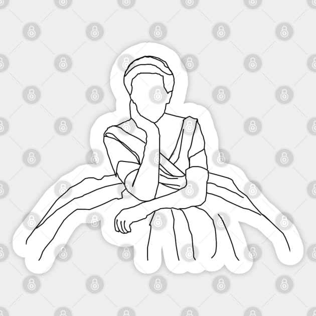 The Princess Diaries Pensive Queen Clarisse Outline Sticker by baranskini